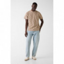 Camiseta con logo Jacquard de Guess