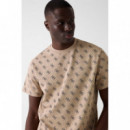 Camiseta con logo Jacquard de Guess