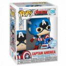 Funko Pop Capitán America con Pin Marvel Edición Especial 1290