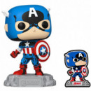 Funko Pop Capitán America con Pin Marvel Edición Especial 1290