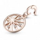 PANDORA PANDORA Me Medallón con Recubrimiento en Oro Rosa de 14K Rayos de Vida PANDORA Me 789676C01