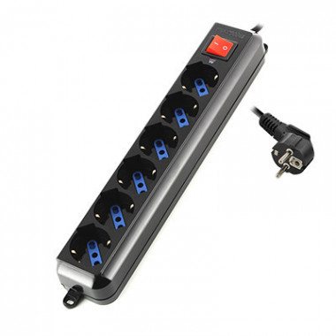 REGLETA EWENT 6 ENCHUFES SHUCO CON PROTECCION E INTERRUPTOR (EW3924)