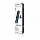 REGLETA EWENT 6 ENCHUFES SHUCO CON PROTECCION E INTERRUPTOR (EW3924)