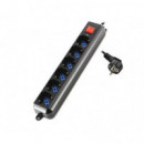 REGLETA EWENT 6 ENCHUFES SHUCO CON PROTECCION E INTERRUPTOR (EW3924)