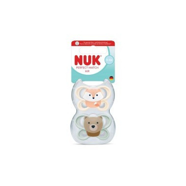 NUK Chupa Pm Air Sil 0-2M 2U Zorro/oso