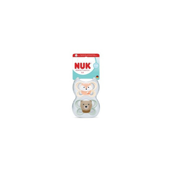 NUK Chupa Pm Air Sil 0-2M 2U Zorro/oso