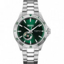 Reloj Plateado Automatico E/verde  BOSS