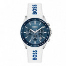Reloj C/ Silicona Blanca  BOSS