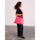 OLEND Bolsos Bolso Mochila ölend Ona Soft Bag Check Red + Pink