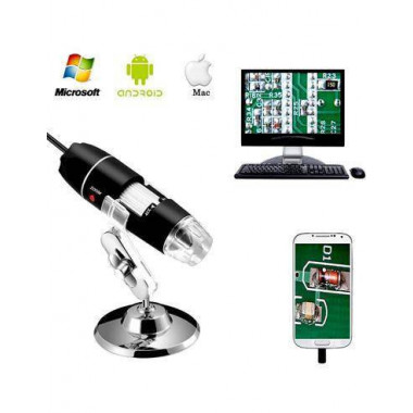 Microscopio Digital Por Usb VSW0070 1600X Con Soporte Metalico, 1920x1440, foco 15-40mm, 8 led,,200g