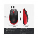 LOGITECH Raton Inalambrico M190 Negro-Rojo Ambidiestro