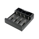 NIMO Cargador de Baterias de Ion-litio/ni-mh/ni-cd por USB para 4  CAR402 26650, 22650, 18650, 18350