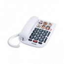 ALCATEL Telefono Fijo Sobremesa TMAX 10 Blanco Con Teclas Grandes,6 Memorias Con Foto