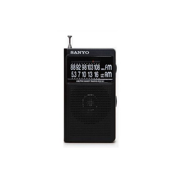 SANYO Radio Analogica Portatil AM/FM KS101 Con Altavoz Negro