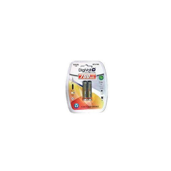 DIGIVOLT Pack 2 Pilas Recargables AAA 700Mah NI-MH BT2-700