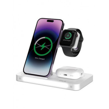 DEVIA Cargador Inalambrico 3 en 1 Iphone/Watch/Airpods 15W