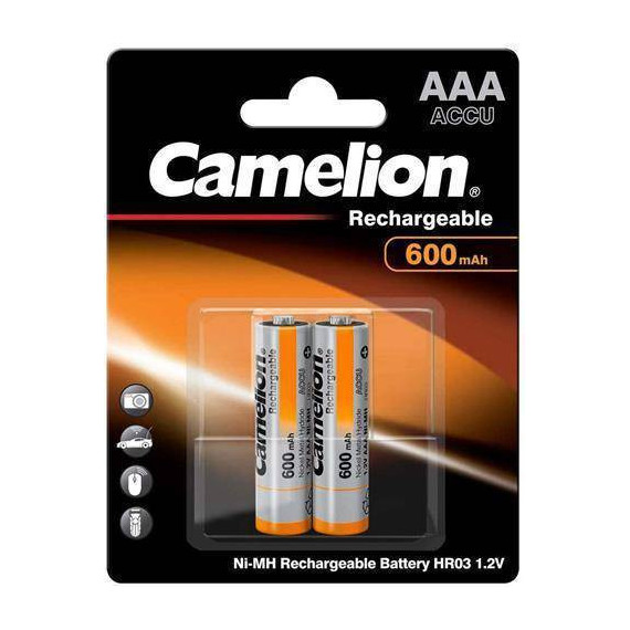 CAMELION Pack de 2 Pilas Recargables Aaa Accu 1.2V 600MAH