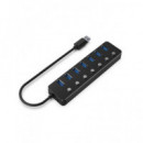 GEMBIRD Hub USB 7 Puertos 3.1 GEN1 con Interruptor y Alimentacion (aparte) UHB-U3P7P-01