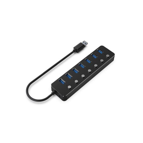 GEMBIRD Hub USB 7 Puertos 3.1 GEN1 con Interruptor y Alimentacion (aparte) UHB-U3P7P-01