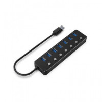 GEMBIRD Hub USB 7 Puertos 3.1 GEN1 con Interruptor y Alimentacion (aparte) UHB-U3P7P-01