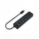 GEMBIRD Hub USB 7 Puertos 3.1 GEN1 con Interruptor y Alimentacion (aparte) UHB-U3P7P-01
