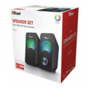 TRUST Altavoces Estereo Para PC ARYS Usb Con Luz led RGB 12W (6w RMS) Negro