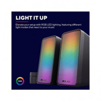 TRUST Altavoces Gaming para Pc Wezz Gxt 611 con Iluminacion Rgb Alimentacion USB 12W