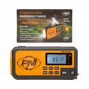 PNI Radio Portatil Solar AM/FM/SW DYN300 Con Dinamo,Linterna, Bateria Recargable 4000mAh Funcion SOS