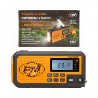PNI Radio Portatil Solar Am/fm/sw DYN300 con Dinamo,linterna, Bateria Recargable 4000MAH Funcion Sos
