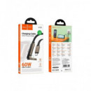 HOCO Cable Datos TIpo C M/M con Soporte Movil U150 1.2Mtrs Negro 60W