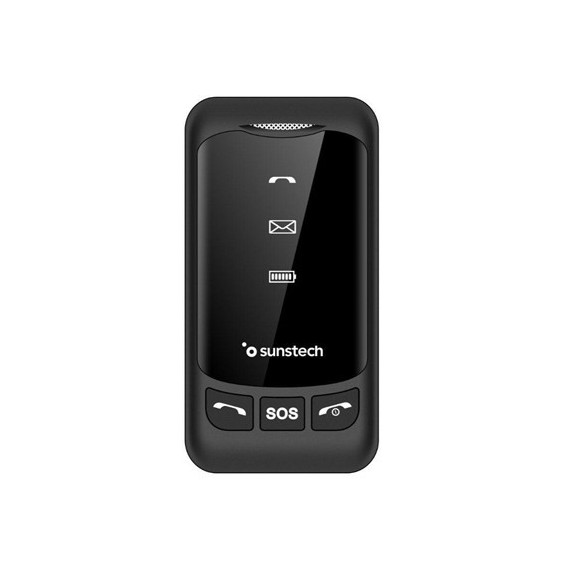 SUNSTECH Telefono Movil CELT25 Negro Dual Sim Teclas Grandes Boton SOS,Micro Sd