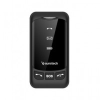SUNSTECH Telefono Movil CELT25 Negro Dual Sim Teclas Grandes Boton Sos,micro Sd