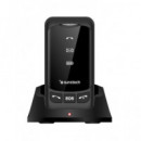 SUNSTECH Telefono Movil CELT25 Negro Dual Sim Teclas Grandes Boton SOS,Micro Sd