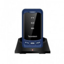 SUNSTECH Telefono Movil CELT25 Azul Dual Sim Teclas Grandes Boton SOS,Micro Sd