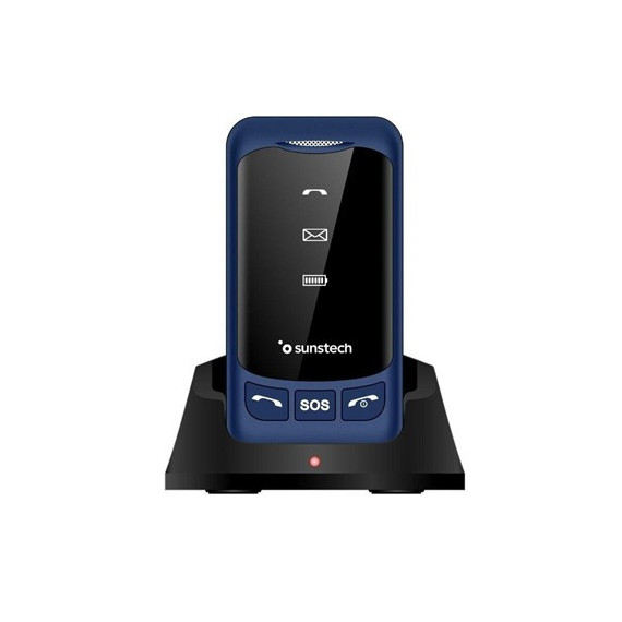 SUNSTECH Telefono Movil CELT25 Azul Dual Sim Teclas Grandes Boton SOS,Micro Sd