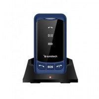 SUNSTECH Telefono Movil CELT25 Azul Dual Sim Teclas Grandes Boton Sos,micro Sd