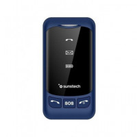 SUNSTECH Telefono Movil CELT25 Azul Dual Sim Teclas Grandes Boton Sos,micro Sd