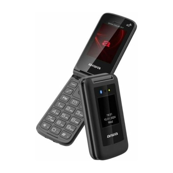 AIWA Telefono Movil FP-30-4G/BK Negro Dual Sim,Camara,Radio Fm, Bluetooth,Boton SOS