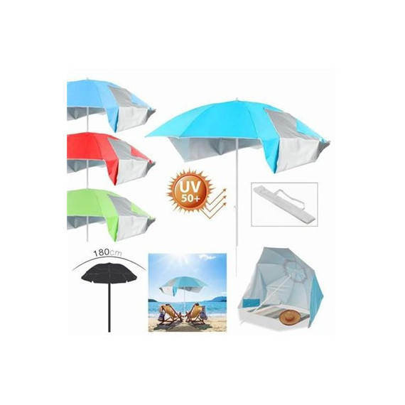 ARCHIVO2000 18046 SOMBRILLA PLAYA CON CORTAVIENTOS UV50+ 180CM