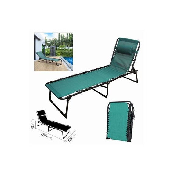 19447 TUMBONA ESMERALDA + ALMOHADA 188 X 55 X 30CM