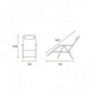 10005M TUMBONA PLEGABLE BEIGE DE ACERO CON COJIN CERVICAL