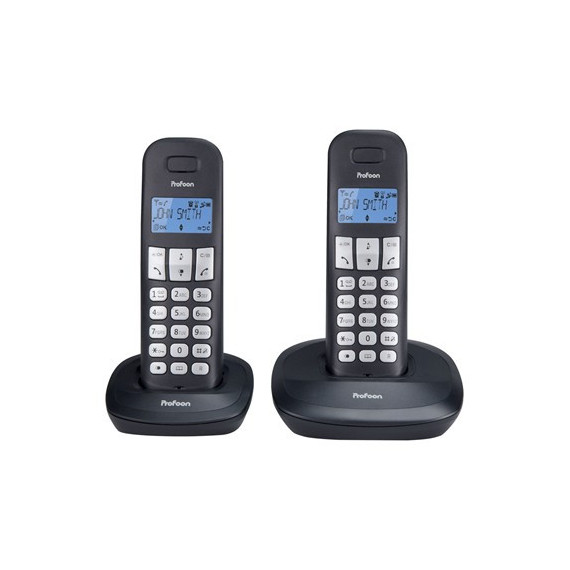 PROFOON Telefono DUO Inalambrico DECT PDX-1120 Negro