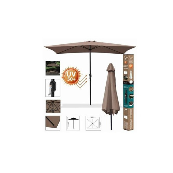 URBAN LIVING 88797 SOMBRILLA JARDIN 3X2 METROS UV50+ TOPO