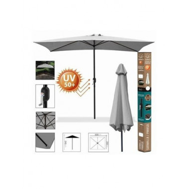 URBAN LIVING 88798 SOMBRILLA JARDIN 3X2 METROS UV50+ GRIS