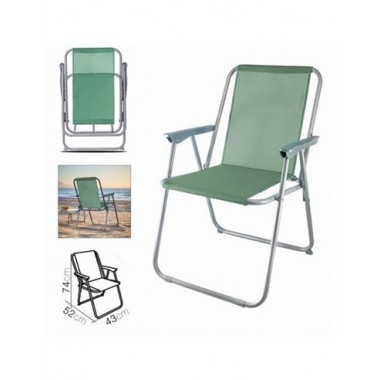 11139 SILLA DE PLAYA PLEGABLE 52X43X74 VERDE CAQUI