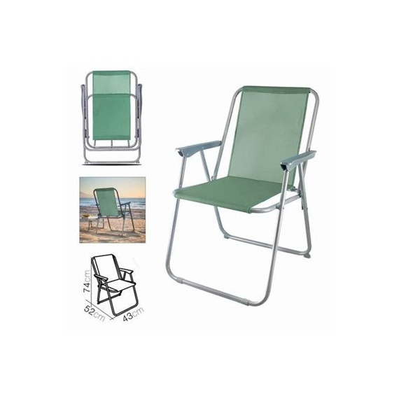 11139 SILLA DE PLAYA PLEGABLE 52X43X74 VERDE CAQUI