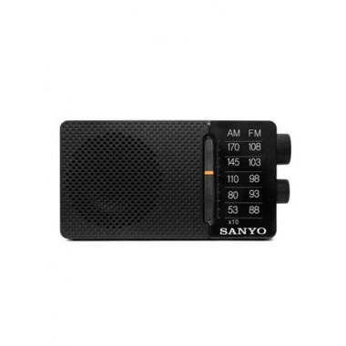 SANYO Radio Portatil Analogica AM/FM KS147N Negro Con Entrada Auricular