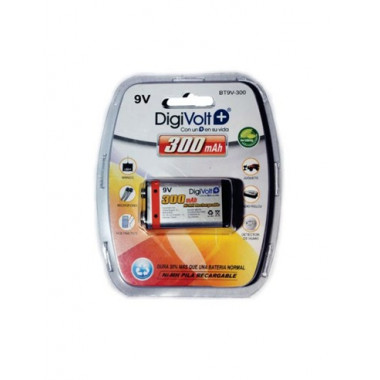 DIGIVOLT Pila Recargable 9V Ni-MH 300mAh BT9V-300