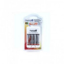 DIGIVOLT Cargador de Pilas AA/AAA/9V Ni-Mh Recargable QC-1400 Con 4X Pilas AA 1400mAh 100-240V