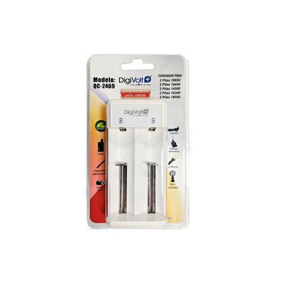 DIGIVOLT Cargador Para 2 Baterias 18500,18650,16340,14500,10440 QC-2469